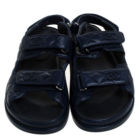 chanel quilted dad sandal|authentic chanel sandals.